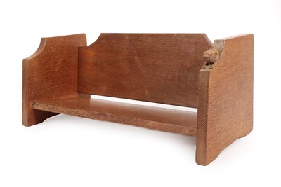 Lot 2093 - Wrenman: A Bob Hunter (Thirlby) English Oak Book Trough, with shaped back and sides, with...