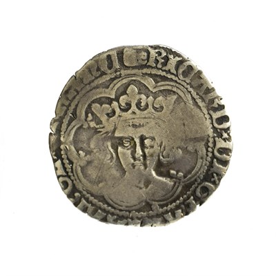 Lot 2024 - Richard III Groat, London Mint, mm. boar's head 1, obv. reads RICARD; upper half of letters of obv.