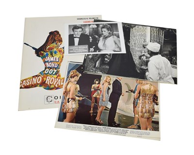 Lot 3014 - James Bond 007 Casino Royale Three Colour Lobby Cards together with seven b/w 10x8 film stills each