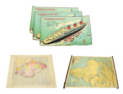 Lot 3116 - Shipping Posters Holland Afrika Lijn Routes dated 1950, Shaw Savill Line Track Chart, Track...