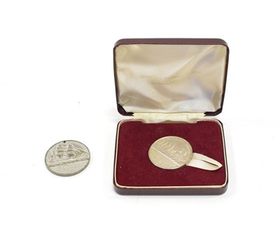 Lot 3133 - Two Commemorative Medals (i) The John Williams Missionary Ship with statistics to front and...