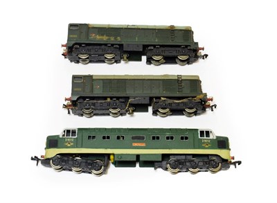 Lot 3155 - Hornby Dublo 2 Rail Crepello BR D9012 (G) together with two 3 rail 1,000 bhp locomotives