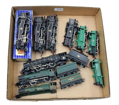 Lot 3184 - Hornby Dublo 3 Rail Locomotives EDl18 2-6-4T BR 80054 (E box G-F) two others, 0-6-2T BR 69567...