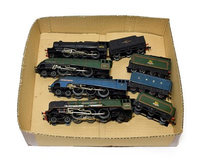 Lot 3187 - Hornby Dublo 3 Rail Locomotives Sir Nigel Gresley, Silver King, Duchess of Montrose gloss and 8F BR