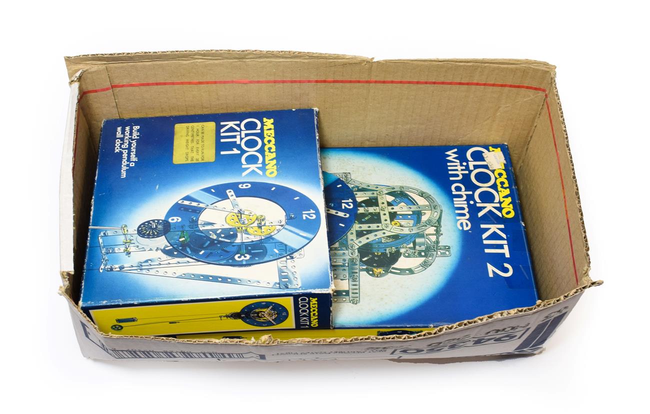 Lot 3216 - Meccano Two Clock Kits Kit 1 and Kit 2 with