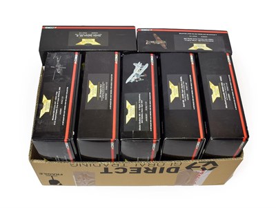 Lot 3235 - Corgi Aviation Archive 1:72 Scale Group AA32019 Hawker Hurricane, AA36503 Hawker Typhoon,...