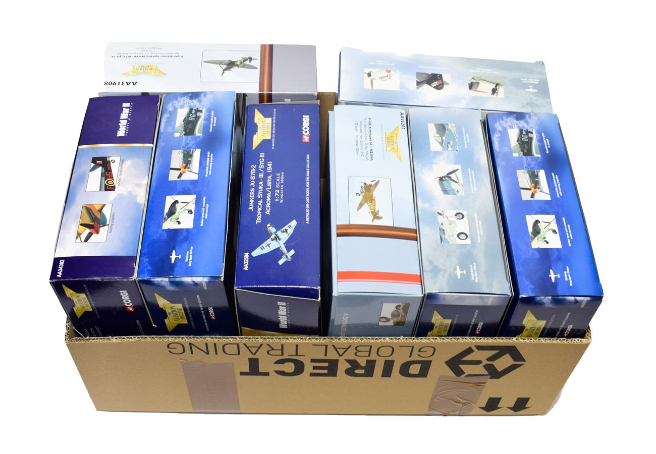 Lot 3243 - Corgi Aviation Archive 1:72 Scale WWII Group AA31908 Spitfire, AA33102 Mitsubishi Zero,AA34302...