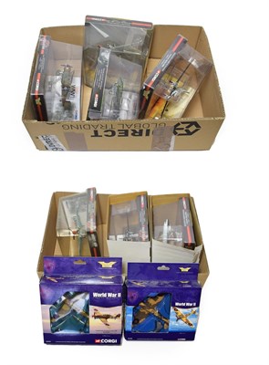 Lot 3252 - Corgi Legends 1:72 Scale Group AA30012 DC3, AA36206 Gloster Gladiator, AA30010 Douglas C47, AA30014