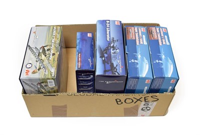 Lot 3261 - HM (Hobbymaster) Aircraft Group 1:48 HA8004 Hawker Fury; 1:72 HA2406 MiG15; 1:144 HA9102 B24...