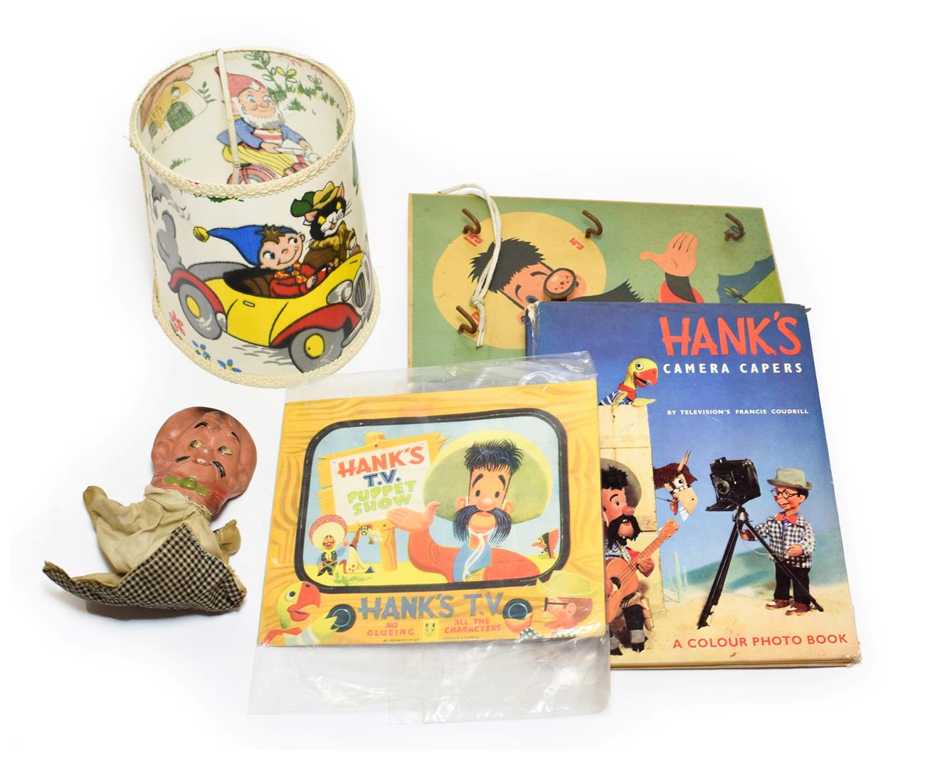 Lot 3316 - Hank The Cowboy Items including Hoop-on-the-Hook game, TV Puppet show (unmade) Camera Capers annual