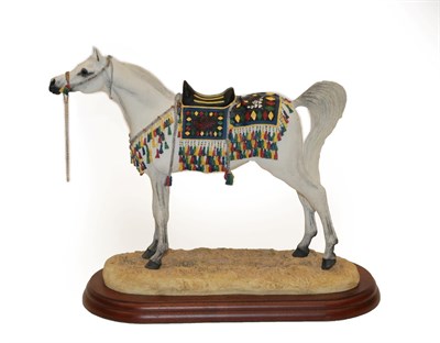 Lot 13 - Border Fine Arts 'Arab Stallion' Standing (with authentic saddle) model No. A2016 by Anne Wall,...