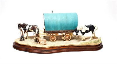 Lot 15 - Border Fine Arts 'Arriving at Appleby Fair' (Bow Top Wagon and Family), model No. B0402 by Ray...