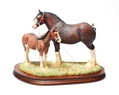 Lot 21 - Border Fine Arts 'Best at Highland Show' (Clydesdale Mare and Foal), model No. B0404 by Anne...