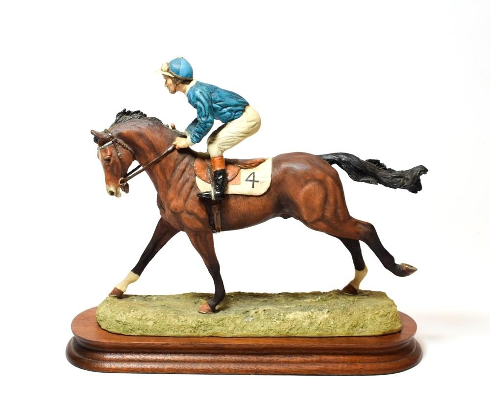 Lot 29 - Border Fine Arts 'Cantering Down' (Racehorse), model No. L16A by Anne Wall, limited edition 53/850