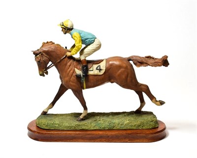 Lot 30 - Border Fine Arts 'Cantering Down' (Racehorse), model No. L16A by Anne Wall, limited edition...