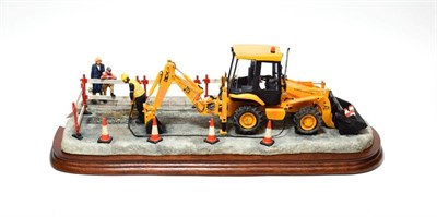 Lot 49 - Border Fine Arts 'Essential Repairs' (Workman with JCB Back Hoe), model No. B0652 by Ray Ayres,...