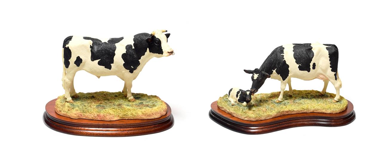 Lot 79 - Border Fine Arts 'Holstein Bull', model No. B0308, limited edition 757/1750 and 'Holstein...