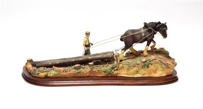 Lot 94 - Border Fine Arts 'Logging', model No. B0700 by Ray Ayres, limited edition 951/1750, on wood...