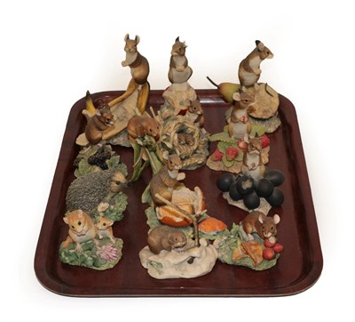 Lot 97 - Border Fine Arts Mice on Fruit by Ray Ayres Comprising: apple core, banana, black current,...