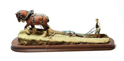 Lot 123 - Border Fine Arts 'Stout Hearts' (Ploughing Scene), model No. JH34 by Ray Ayres, on wood base (a.f)