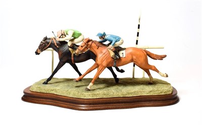 Lot 146 - Border Fine Arts 'The Final Furlong' (Two Racehorses), model No. L109 by Anne Wall, limited edition