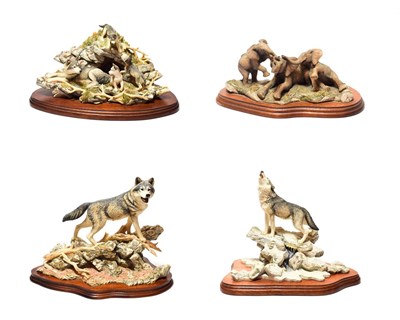Lot 169 - Border Fine Arts Wolf Models Comprising: 'Pack Leader' (Wolf), model No. STW07, limited edition...