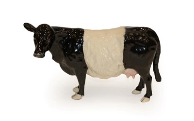 Lot 178 - Beswick Belted Galloway Cow, model No. 4113A, black and white gloss