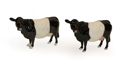 Lot 179 - Beswick Belted Galloway Cow, model No. 4113A, black and white gloss; together with another (2)