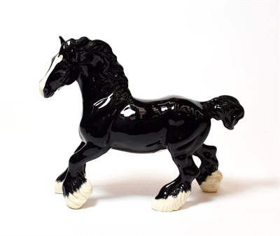 Lot 184 - Beswick Cantering Shire, model No. 975, black gloss, BCC96, limited of 750