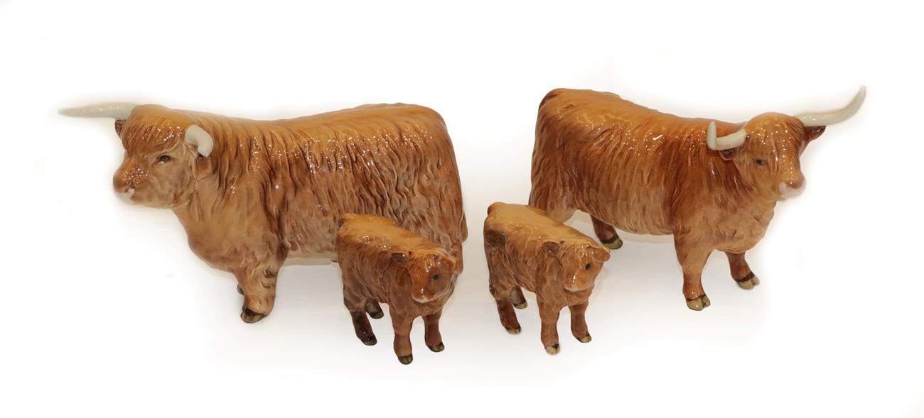 Lot 195 - Beswick Cattle Comprising: Highland Bull,