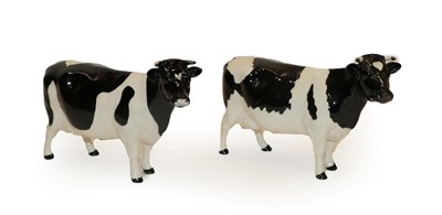 Lot 205 - Beswick Friesian Cow Ch. ''Claybury Legwater'', model No. 1362A, black and white gloss;...
