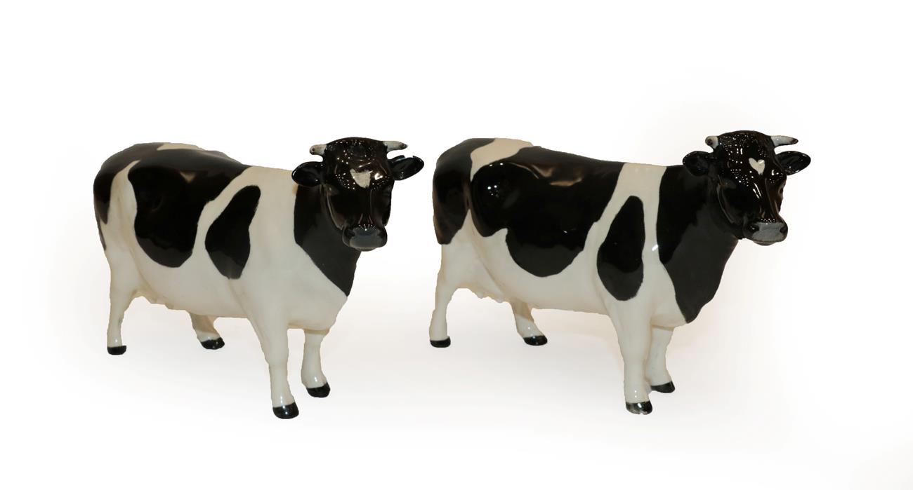 Lot 206 - Beswick Friesian Cow Ch. ''Claybury Legwater'', model No. 1362A, black and white gloss;...