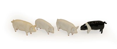 Lot 237 - Beswick Pigs Comprising: Wessex Saddleback Sow ''Merrywood Silver Wings 56th'', model No. 1511;...