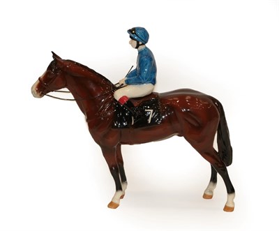 Lot 238 - Beswick Racehorse and Jockey, limited edition 119/250, brown gloss, with box and certificate