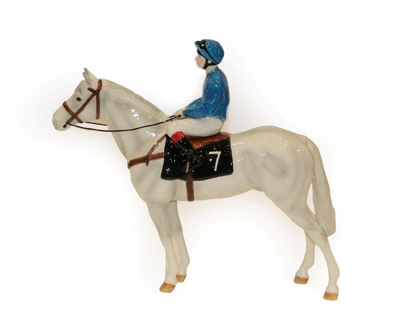 Lot 239 - Beswick Racehorse and Jockey, limited edition 32/250, grey gloss, with box and certificate