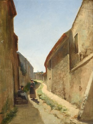 Lot 1094 - Pierre Édouard Frère (1819-1886) French ''At the Door, Écouen'' With artist's stamp?, oil on...