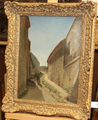 Lot 1094 - Pierre Édouard Frère (1819-1886) French ''At the Door, Écouen'' With artist's stamp?, oil on...