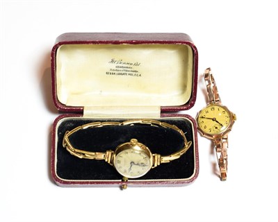 Lot 518 - A lady's 9 carat gold Rolex wristwatch and a 9 carat gold J W Benson, London, lady's wristwatch (2)