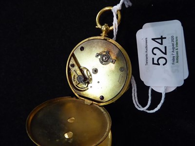 Lot 524 - An 18ct gold cased pendant watch (including purchase receipt dated 08/11/2000)