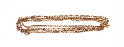 Lot 526 - A 9 carat gold necklace, length 56cm; and another 9 carat gold chain, length 63.5cm
