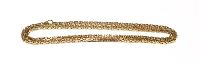 Lot 530 - A byzantine link necklace, stamped '375', length 62cm