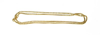 Lot 531 - A herringbone link necklace, stamped '750', length 54.5cm