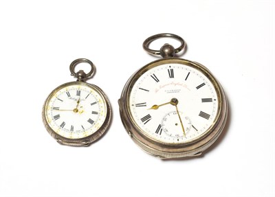 Lot 594 - A silver open faced pocket watch and a lady's fob watch case stamped 0.935