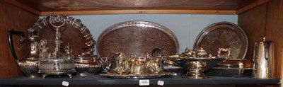 Lot 640 - A collection of silver plate including entree dishes, trays, tea wares etc