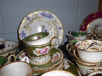 Lot 650 - A large quantity of 19th century tea wares including Coalport, Derby, Spode, Ridgeway and...
