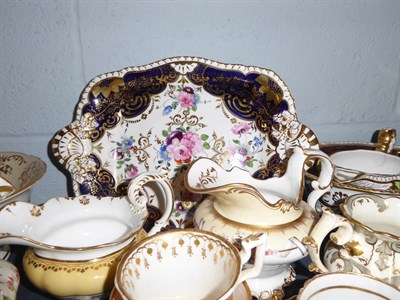 Lot 650 - A large quantity of 19th century tea wares including Coalport, Derby, Spode, Ridgeway and...
