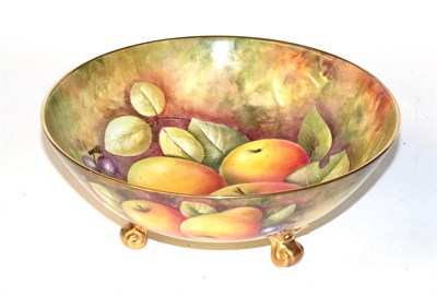 Lot 714 - A Coalport fruit painted bowl signed N Lear