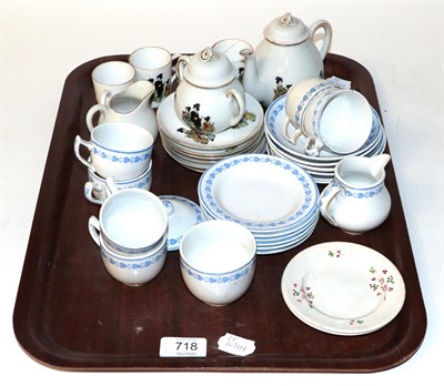 Lot 718 - A Copeland blue and white children's part tea service; together with a similar Japanese service