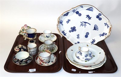 Lot 733 - 18th/19th century later ceramics, including Worcester tea cups and saucers, transfer printed coffee