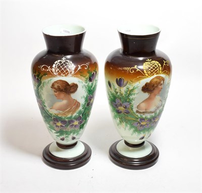 Lot 774 - A pair of Victorian glass vases